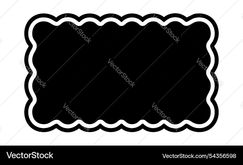 Rectangle shape with scalloped edges rectangular Vector Image