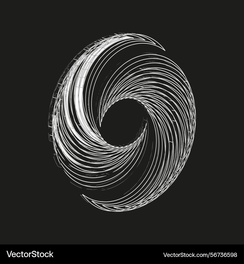 Spiralwirbel Form dynamisch verdreht Linien abstrakt Vektorbild