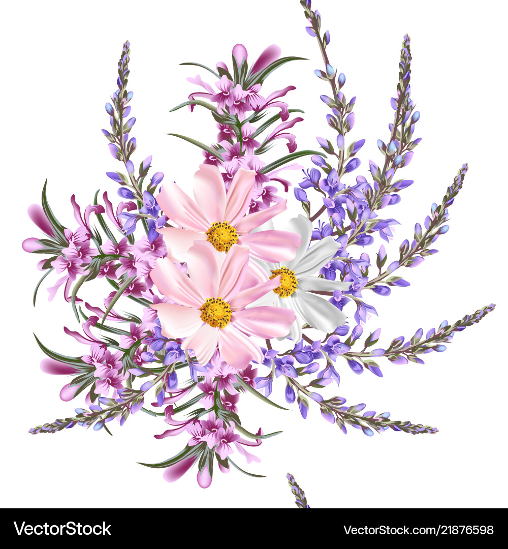 Watercolor Floral Seamless Pattern Vector Image