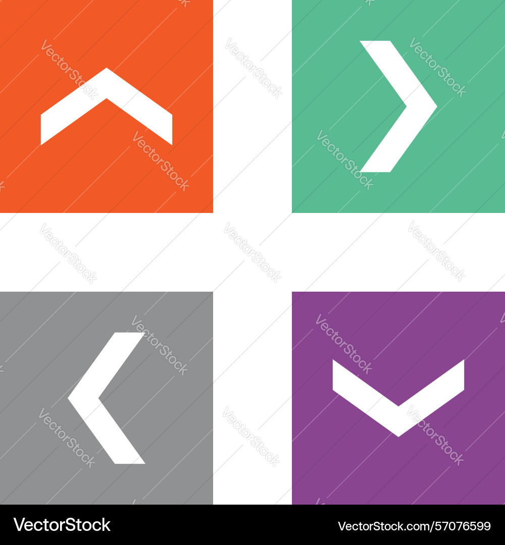 Colorful set arrow app icon logo template design Vector Image