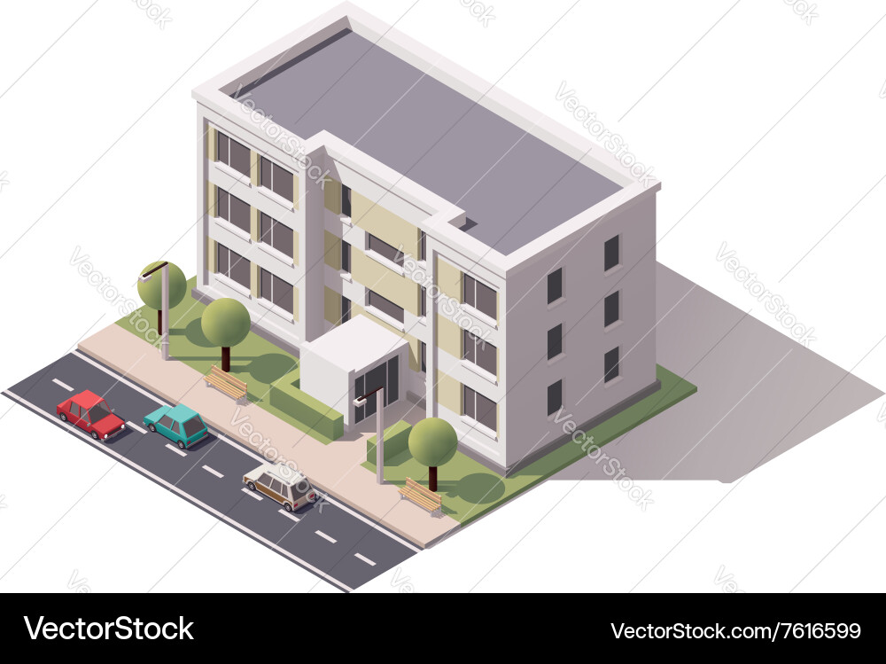 Isometric building Royalty Free Vector Image - VectorStock