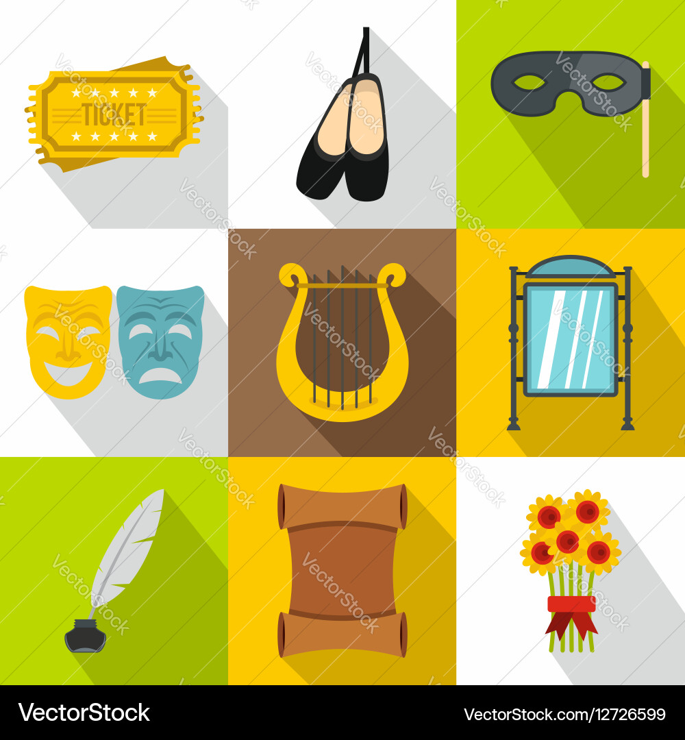Performance icons set flat style vector image
