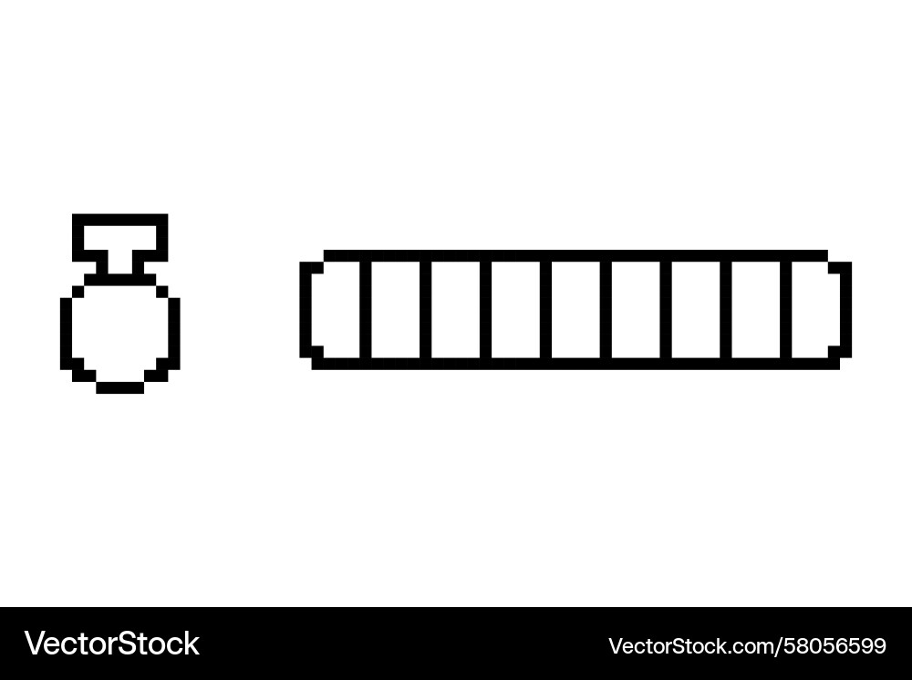 Pixel Gaming UI Button Vector Image