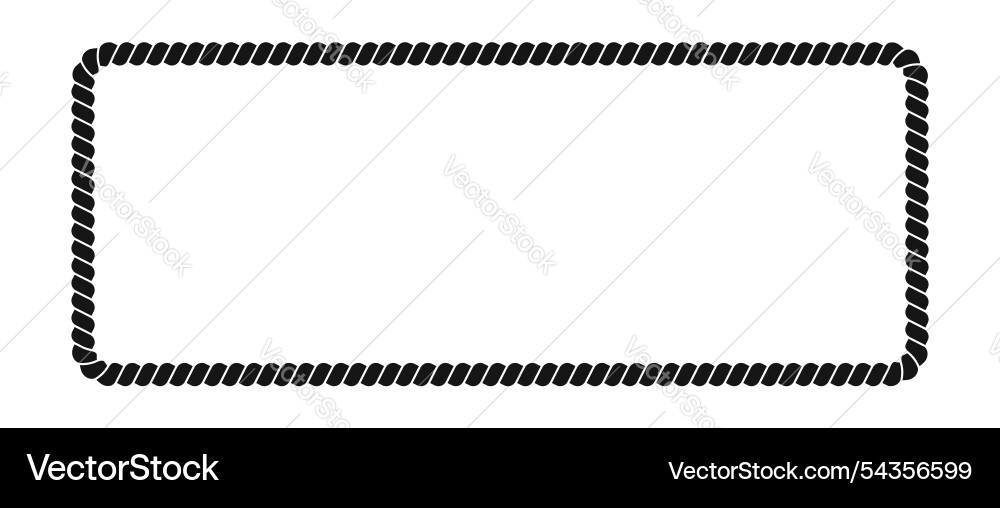 Rectangular rope frame thread hemp twine jute Rectangular rope frame thread hemp twine jute vector image