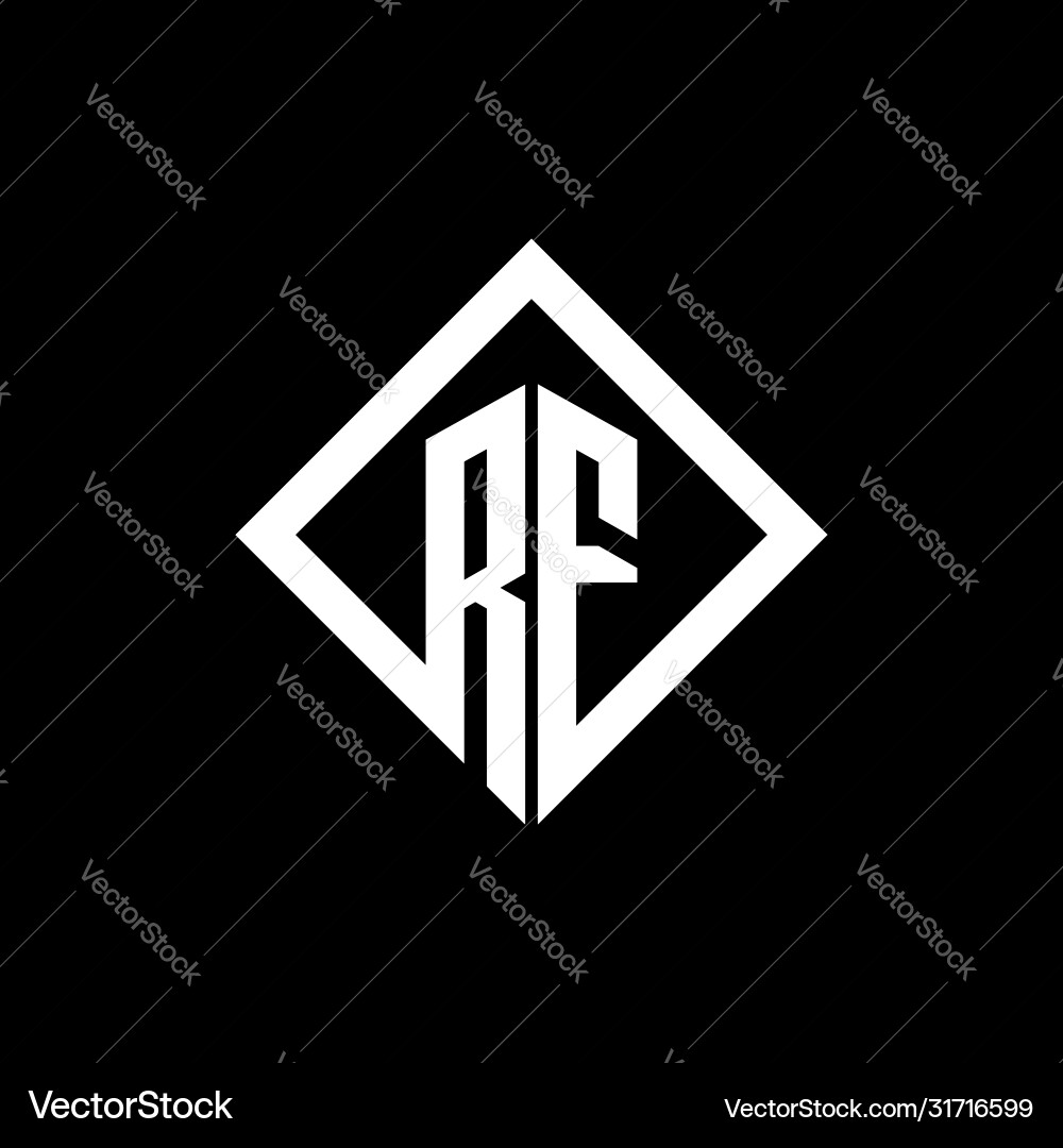 Rf logo monogram with square rotate style design Vector Image