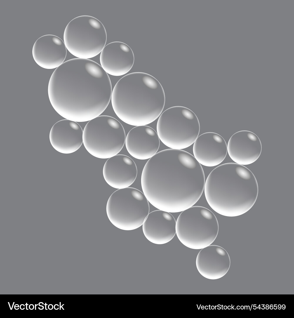 Soap bubbles displaying unique designs vector image