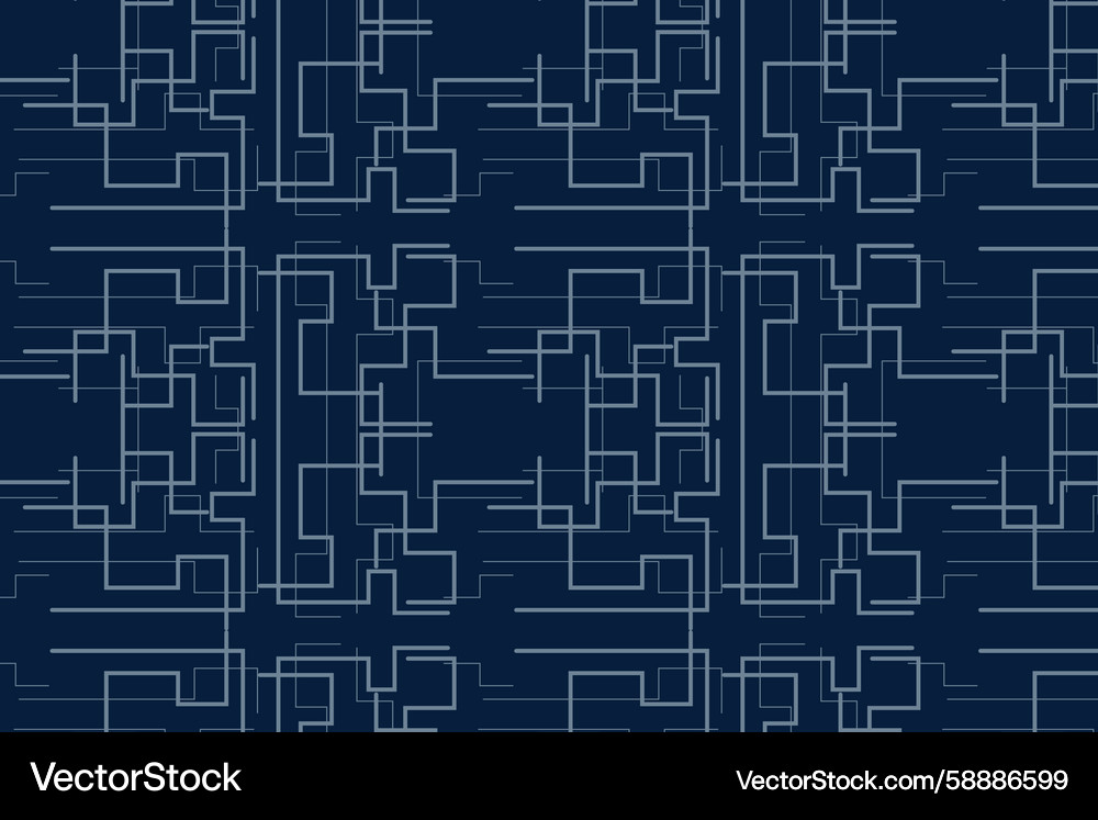 Techno grid circuit lines seamless pattern blue Techno grid circuit lines seamless pattern blue Vector Image