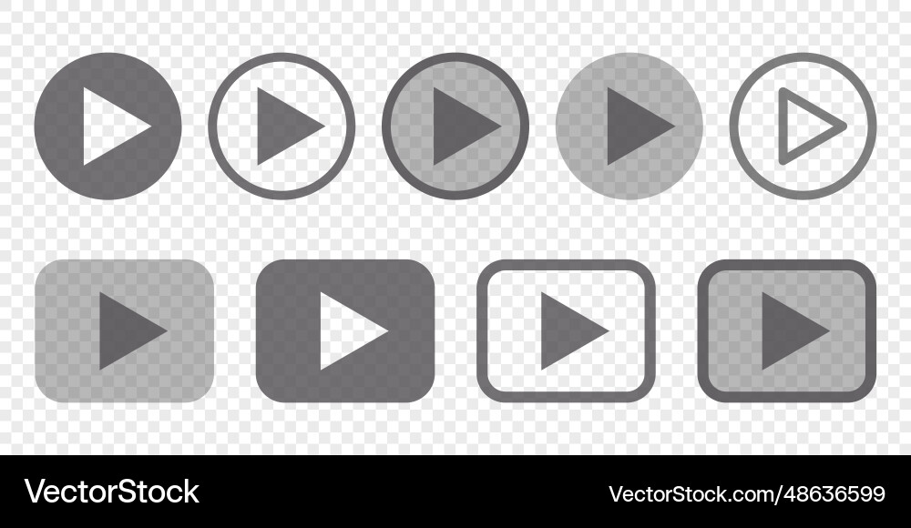 Video player button on transparent background Video player button on transparent background vector image