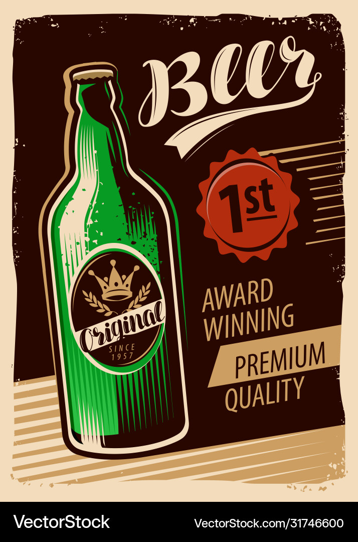 Bierwerbung retro poster pub brewing Bierwerbung retro poster pub brewing vektorbild