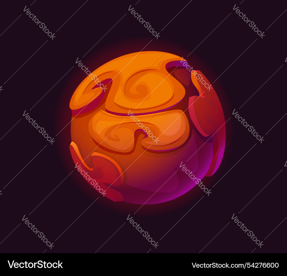 Cartoon galaxy alien brown ground space planet Cartoon galaxy alien brown ground space planet Vector Image