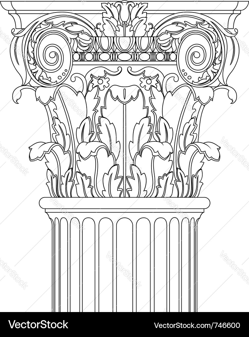 Classical Column Drawing Vector Image