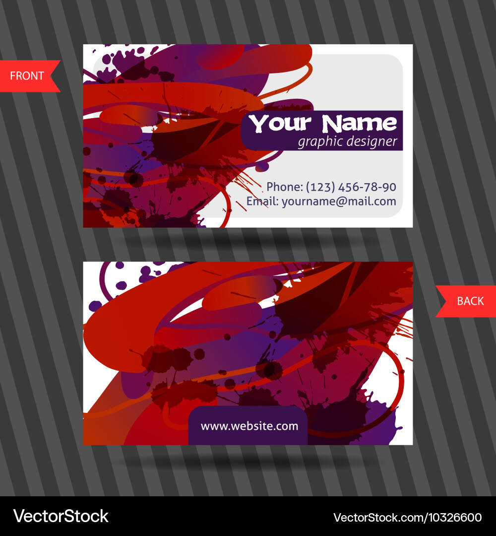 Colorful decorative business cards with free vector image