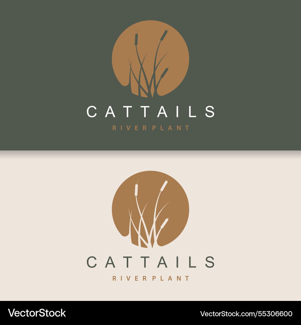 Creek und Cattail River Logo einfach minimalistisch Creek und Cattail River Logo einfach minimalistisch vektorbild