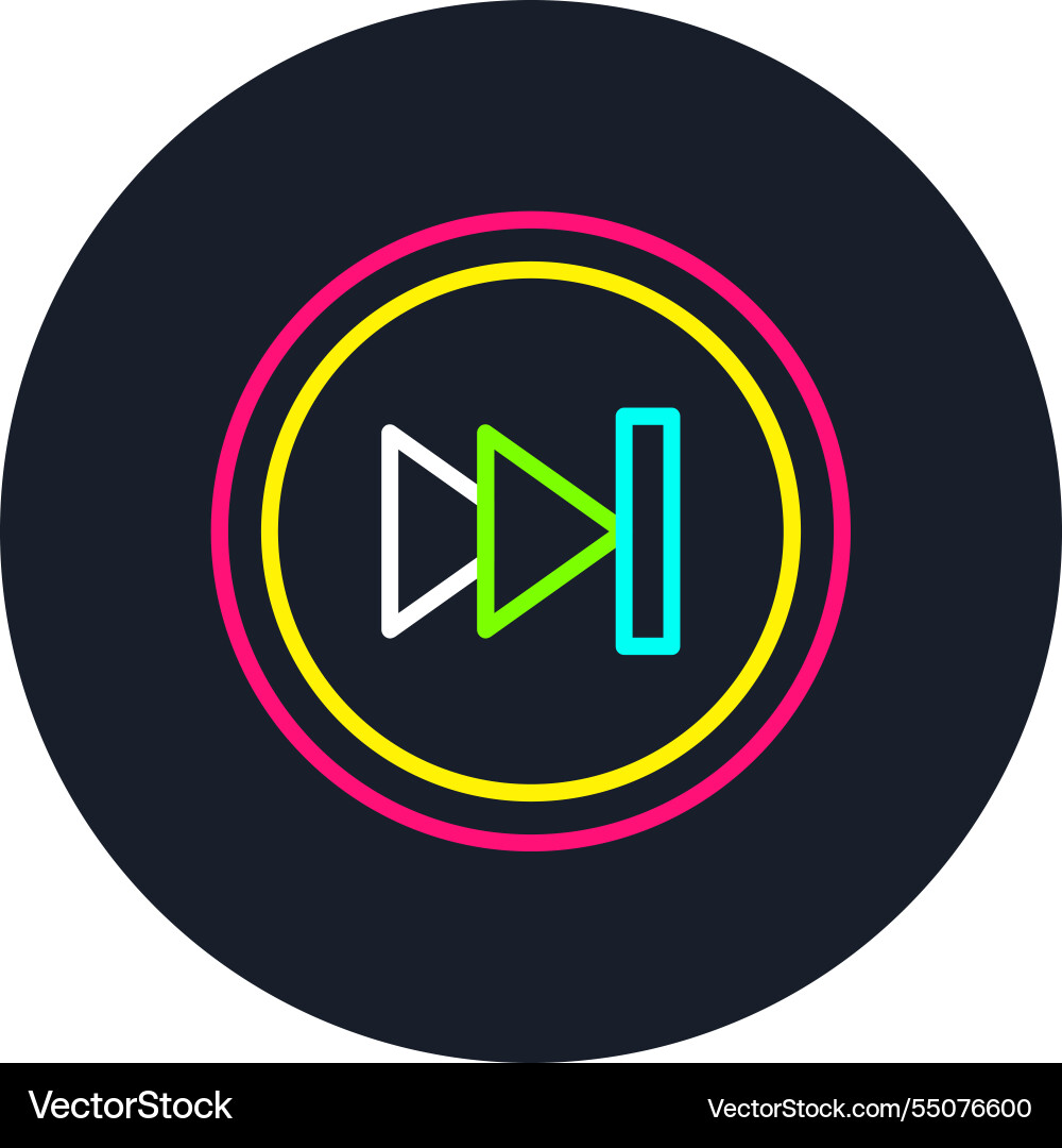 Fast forward line multi color icon Vector Image