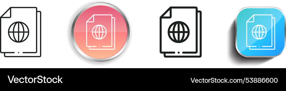 File icon thin linear regular and button style Vector Image