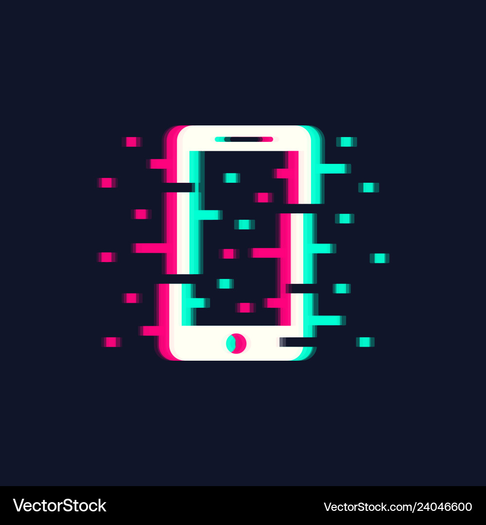 Glitch Telephone Icon Vector Image