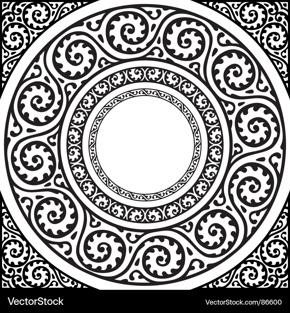 Intricate Swirl Circle Frame vector image