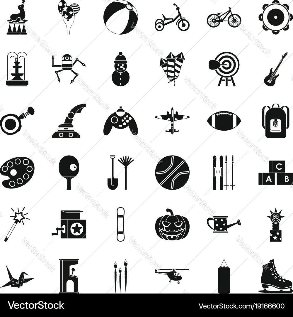 Kid thing icons set simple style vector image