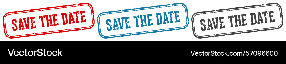 Save the date stamp rectangular Vector Image
