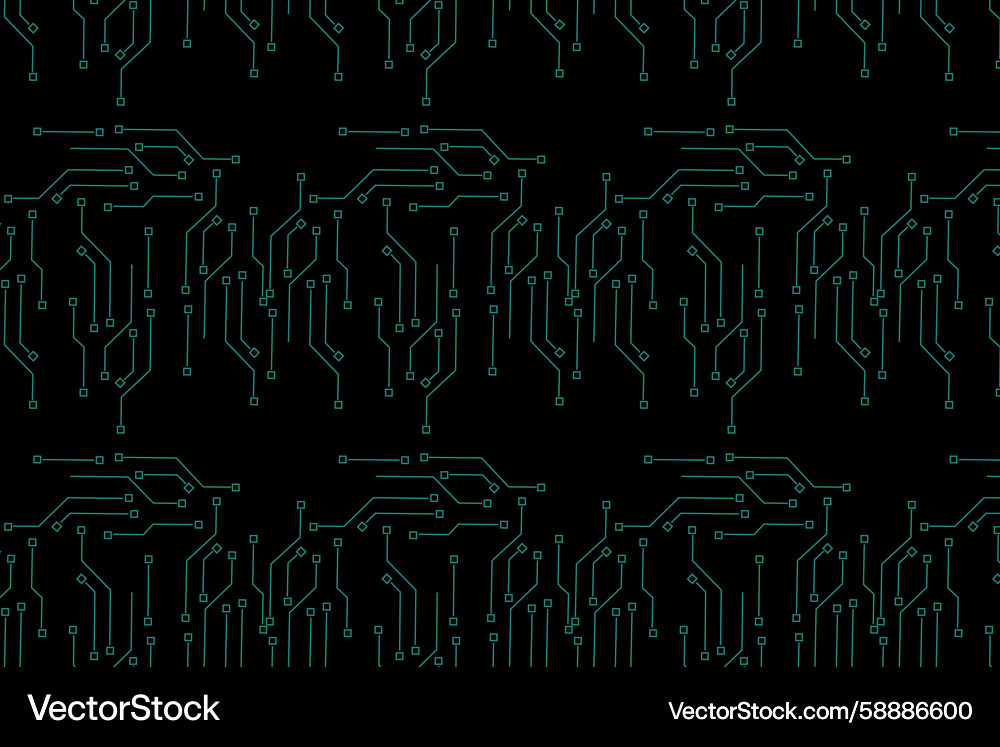 Techno grid circuit lines seamless pattern Vector Image