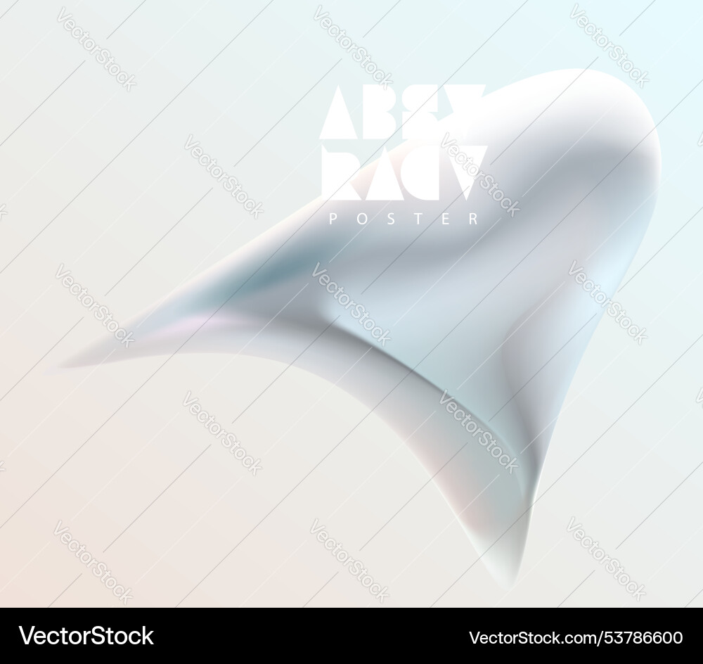 White 3d liquid blob abstract shapes Vector Image