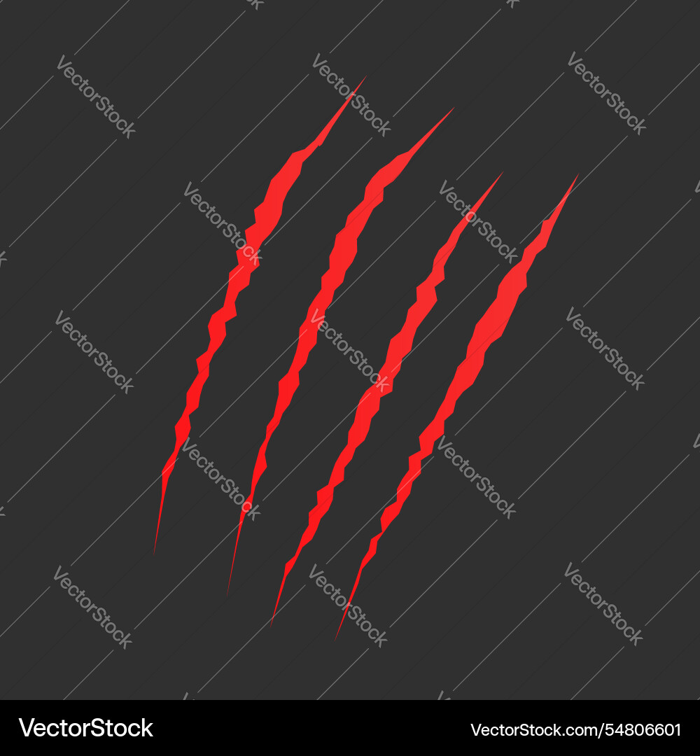 Cat scratch realistic animal claws marks in red Cat scratch realistic animal claws marks in red Vector Image