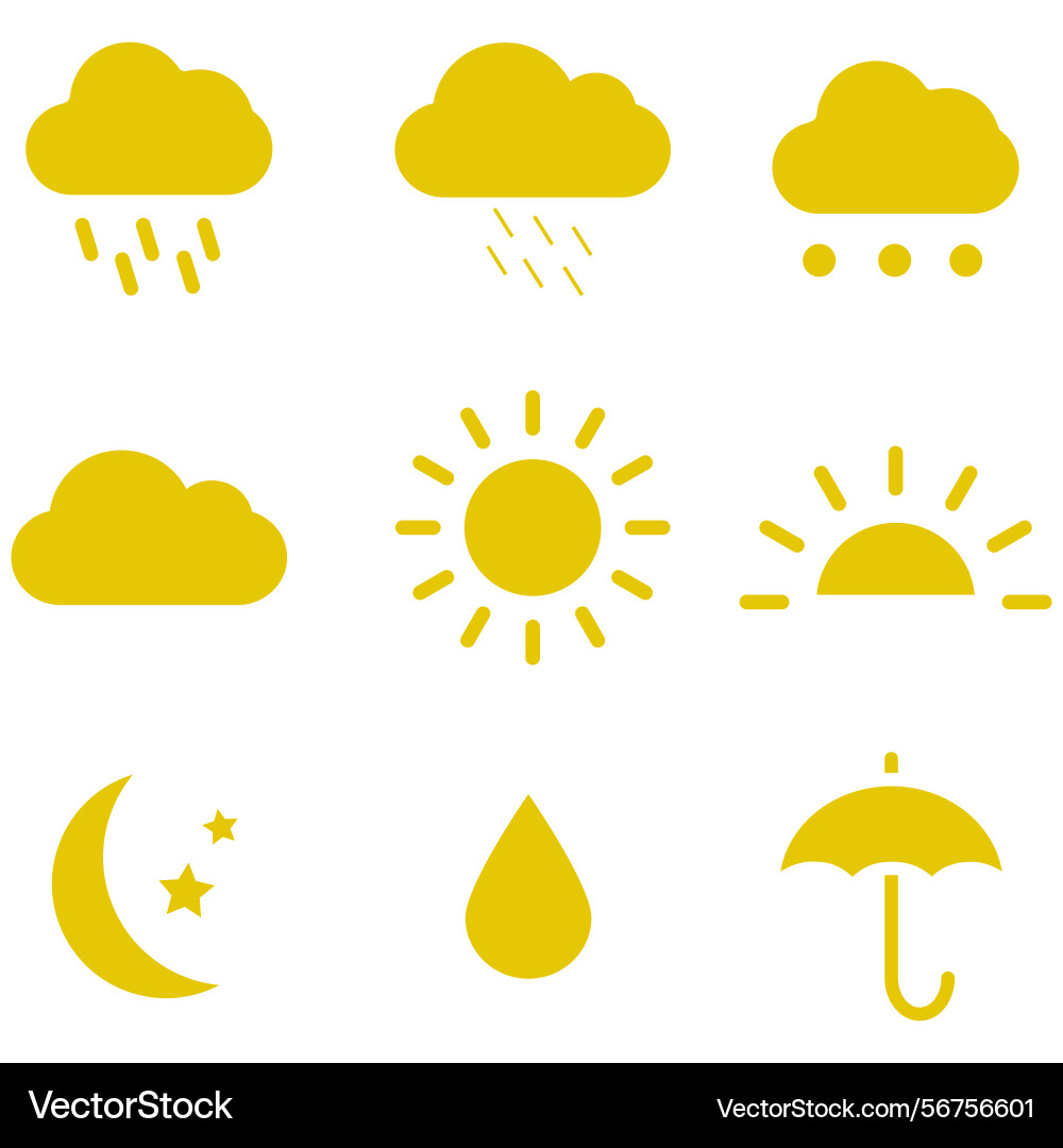 Clouds icons set of in different form Clouds icons set of in different form Vector Image