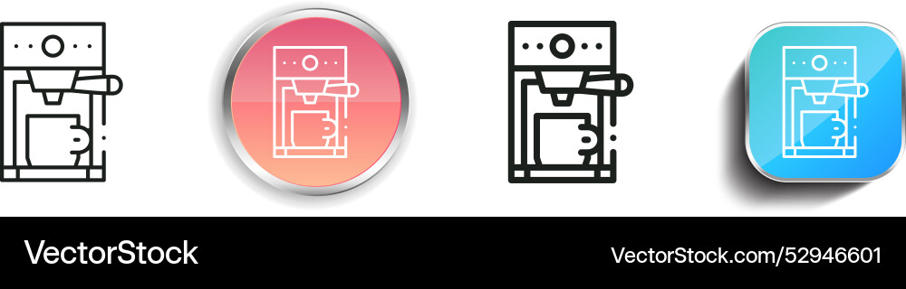 Coffee machine icon thin linear regular vector image