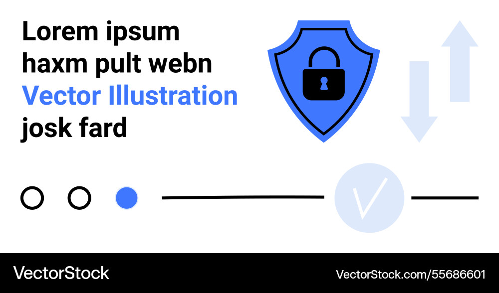 Cybersecurity concept with shield lock text Cybersecurity concept with shield lock text vector image
