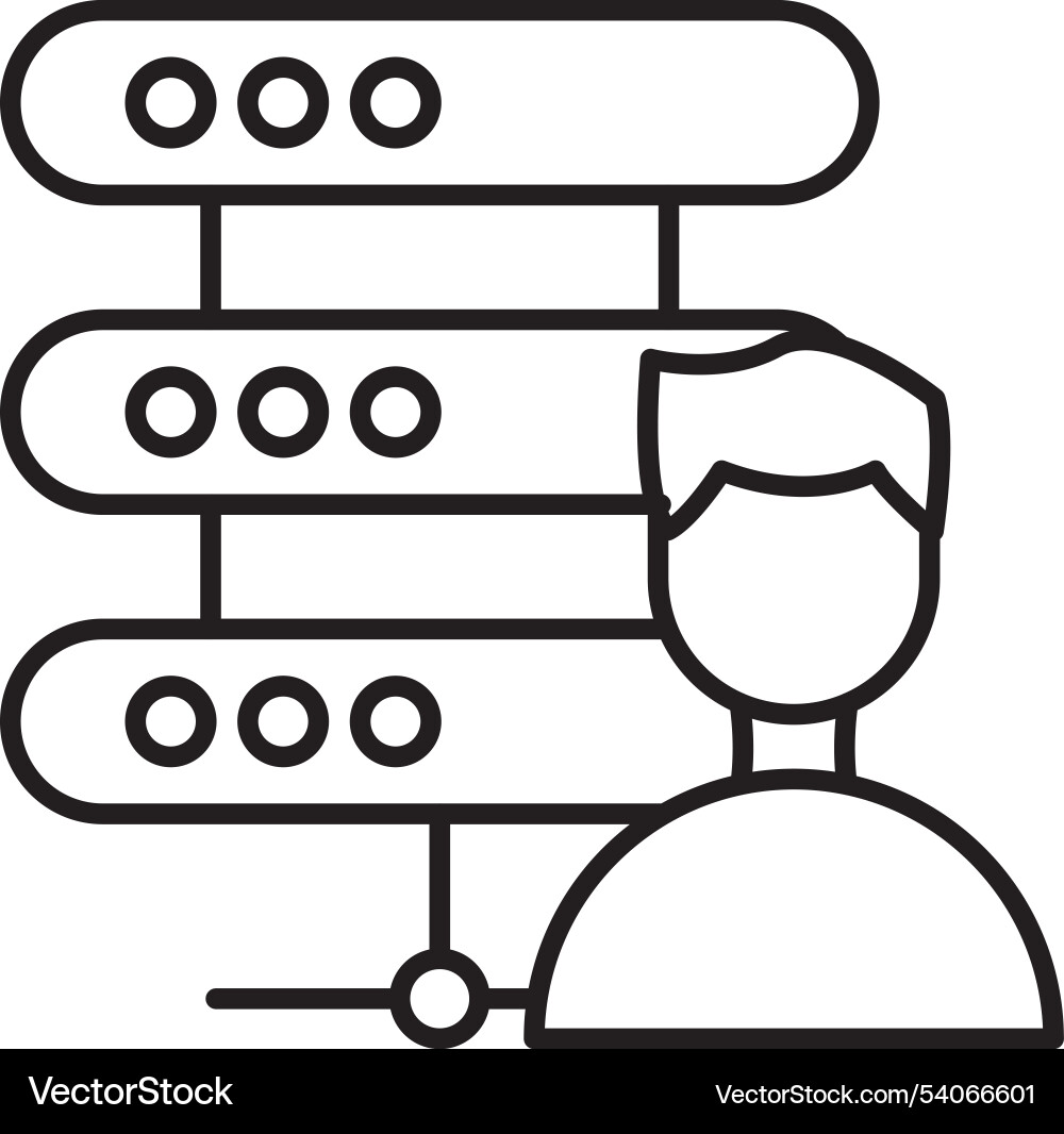 Data scientist line icon design vector image