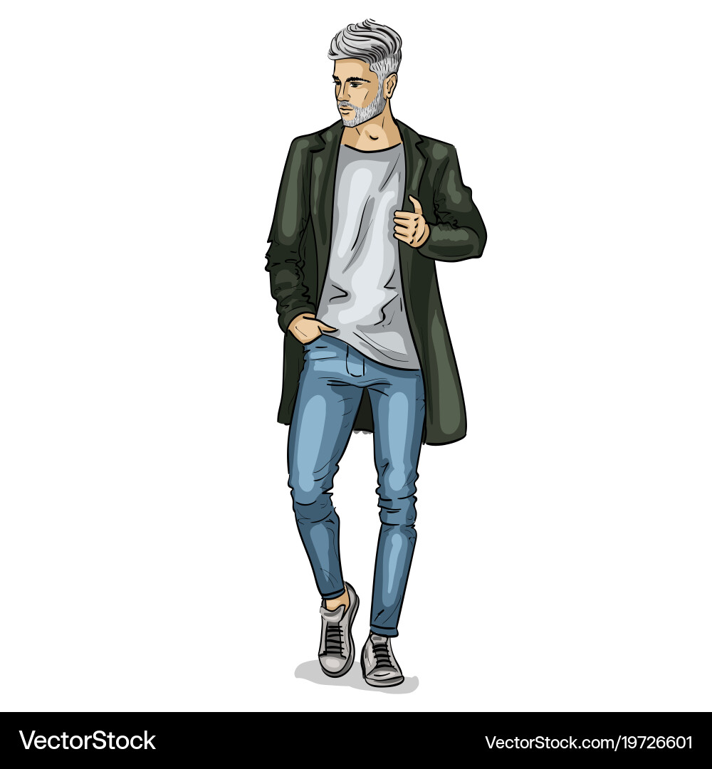 Mannequin Model in Jeans and Jacket Vector Image