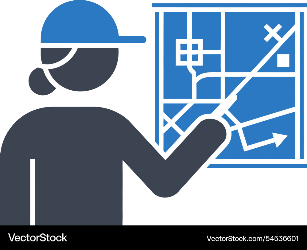 Map navigation guide icon vector image