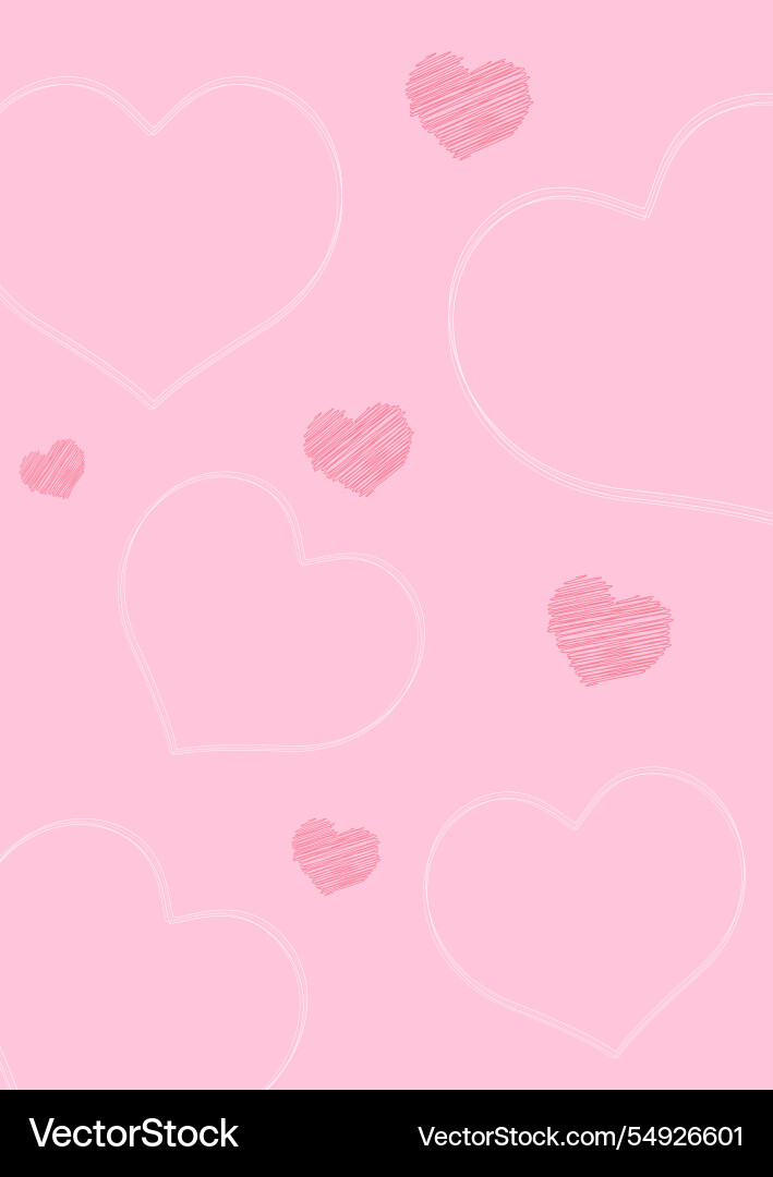 Minimal valentines day background with scribble Vector Image
