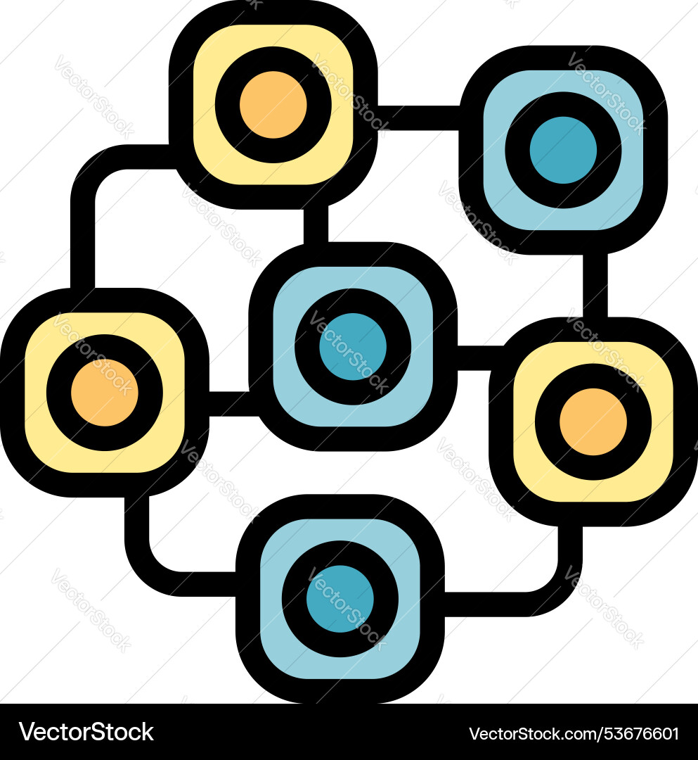 Network system connecting multiple data blocks Network system connecting multiple data blocks vector image