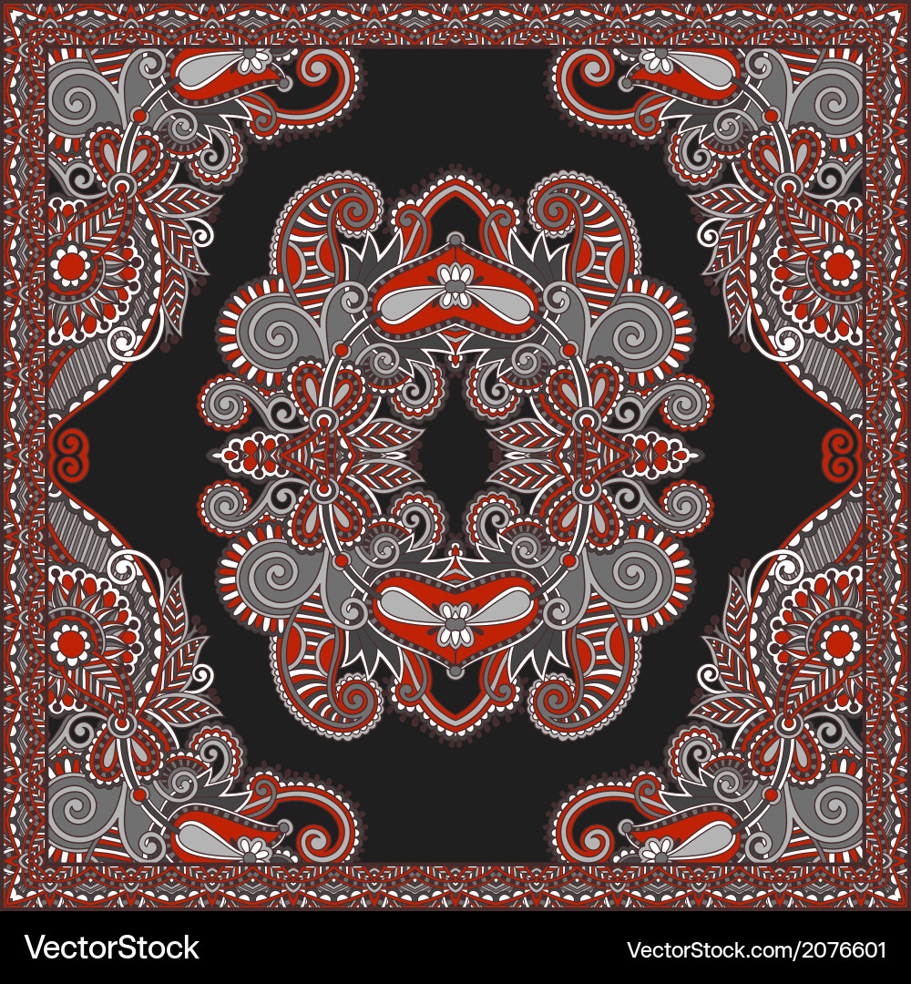 Traditional ornamental floral paisley bandanna Vector Image