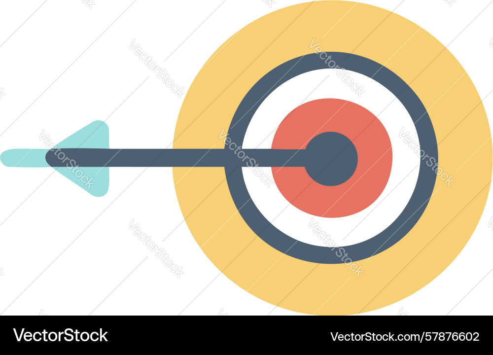 Abstract target icon with multi-colored arrow Vector Image