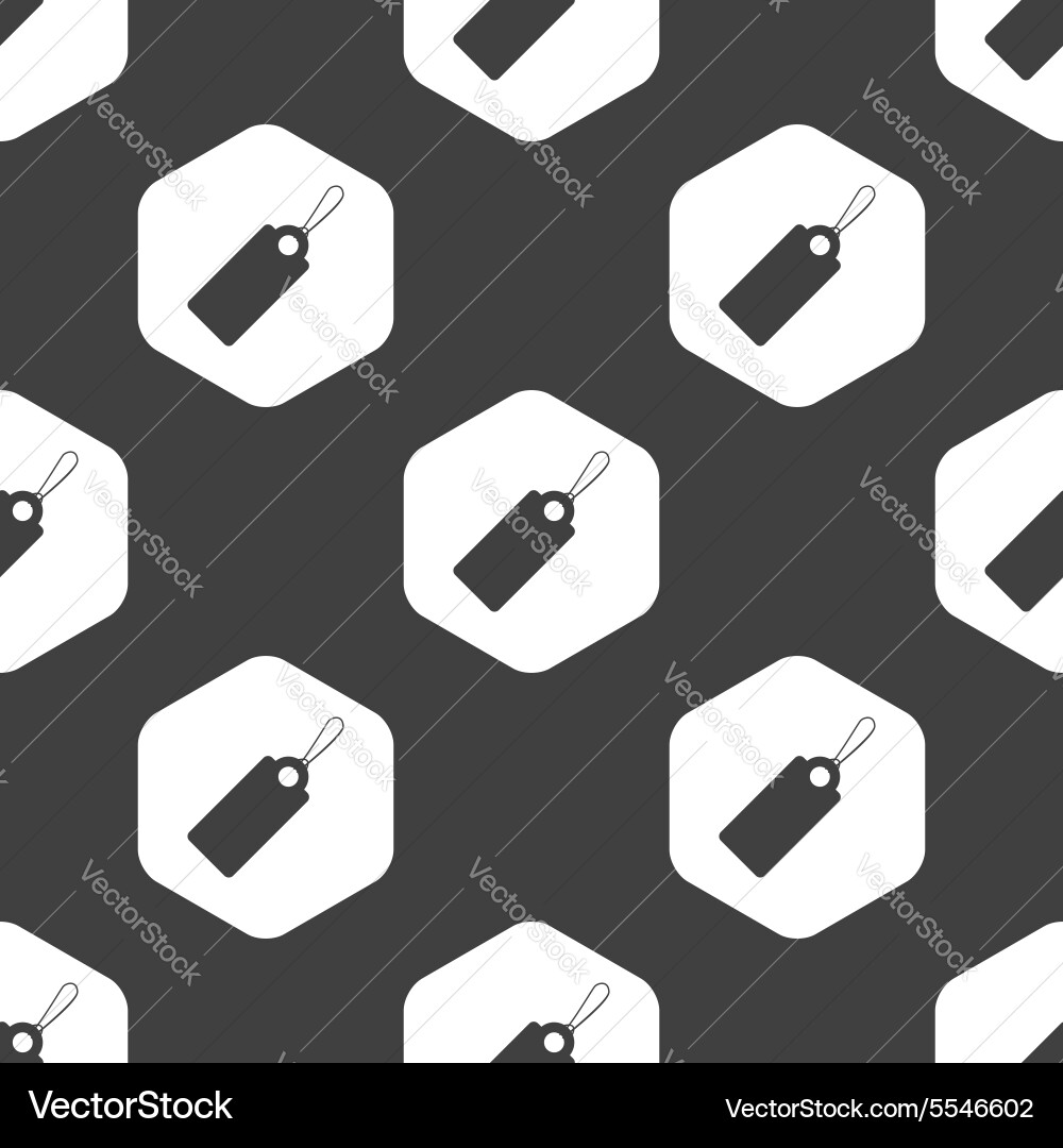 Black hexagon string tag pattern vector image