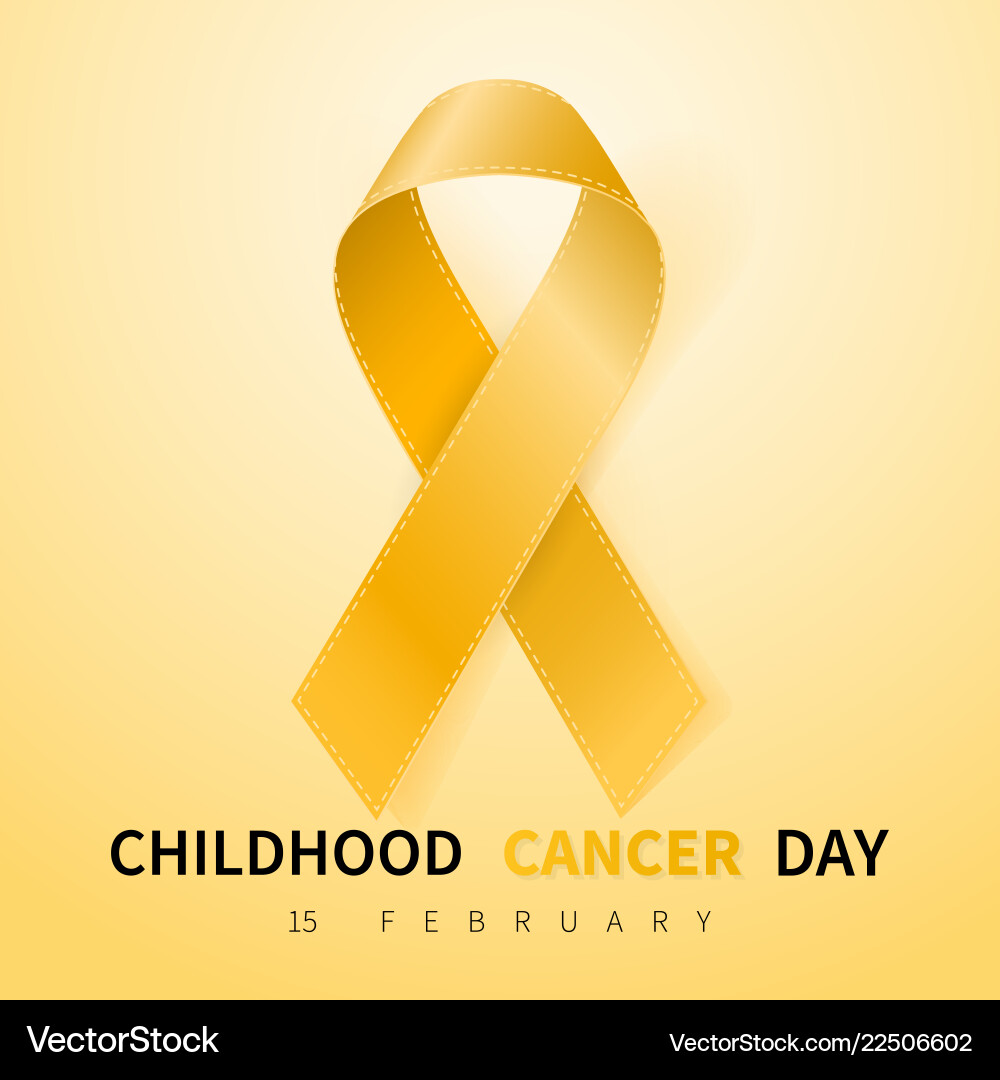 Childhood Cancer Awareness - Yellow Ribbon Vector Image