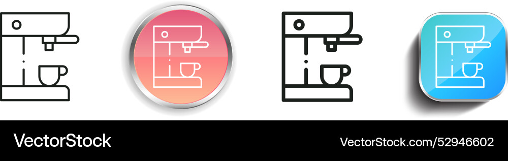 Coffee maker icon thin linear regular and button vector image