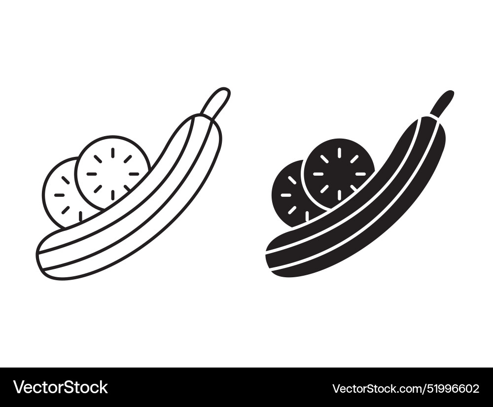 Cucumber icon mark set symbol for web application Vector Image