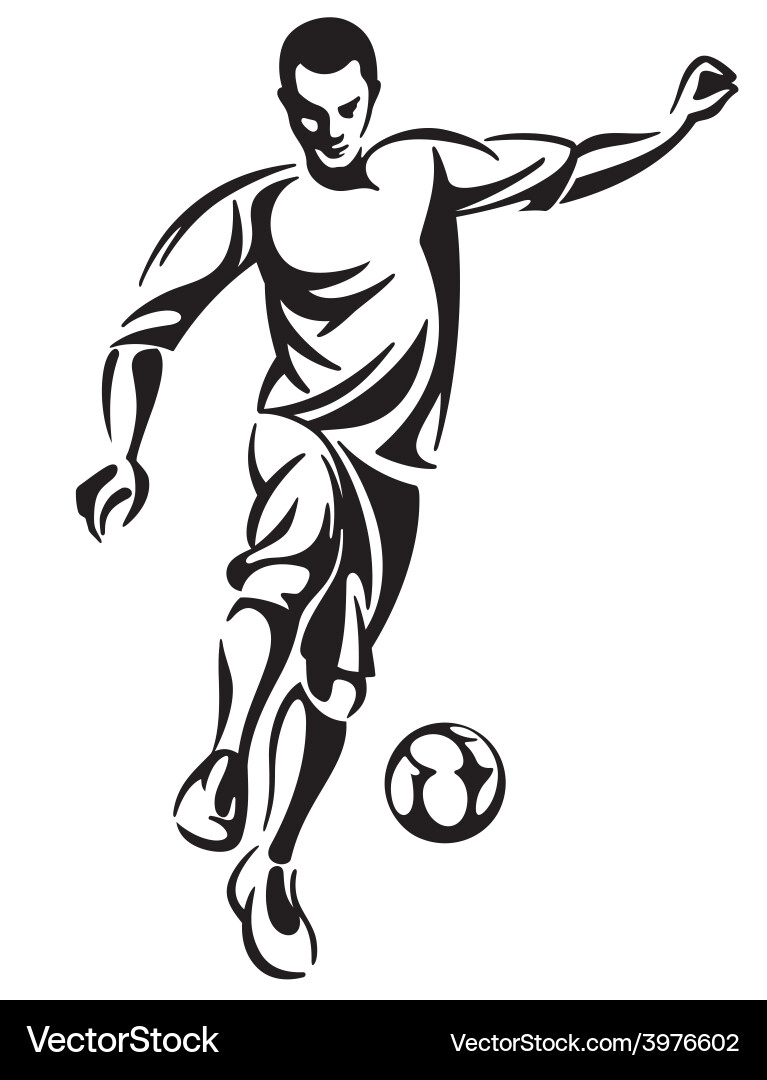 Dynamic Soccer Player Vector Image