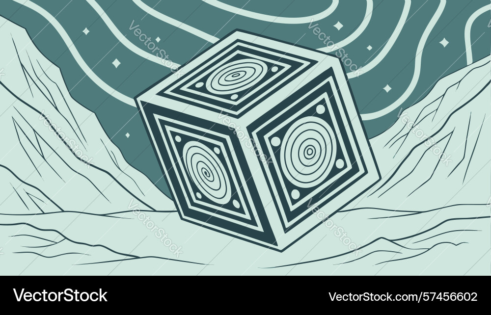 Intricate ornate cube design generative ai vector image