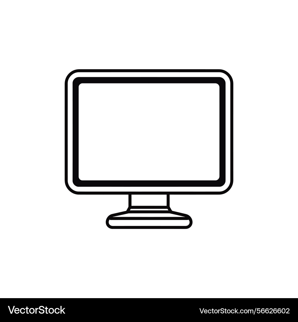 Modern computer monitor thin line icon isolated vector image