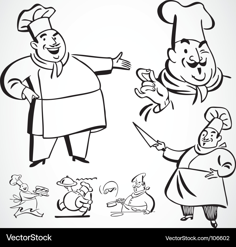 Retro Chef Cartoon Ornament vector image