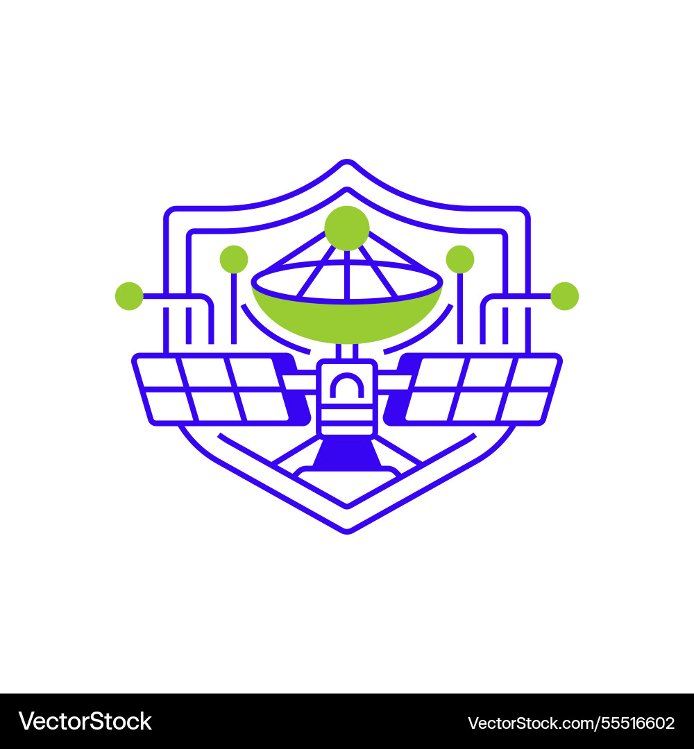 Secure satellite two tone color icon linear style Secure satellite two tone color icon linear style vector image