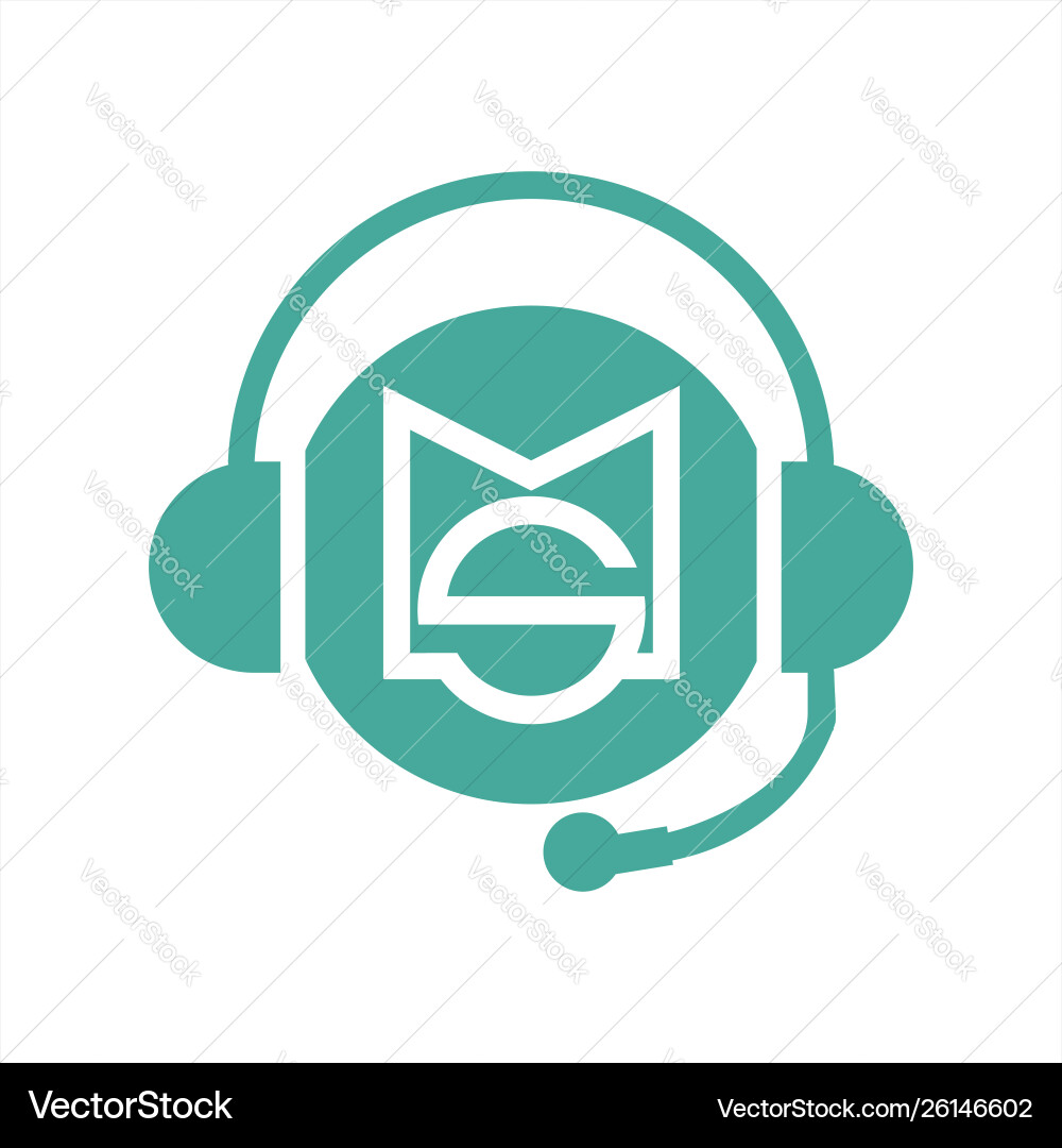 Simple ms sm mso initials customer support Vector Image