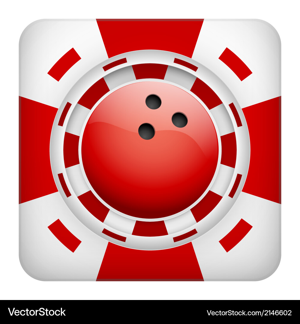 Square red casino chips von bowling sportwetten vektorbild