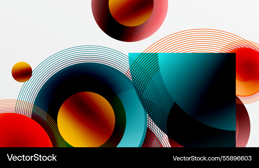 Abstract composition of overlapping circles vector image