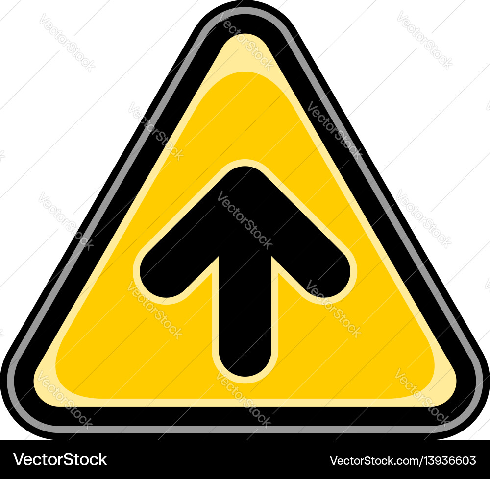 Arrow upload sign triangular sticker Arrow upload sign triangular sticker vector image