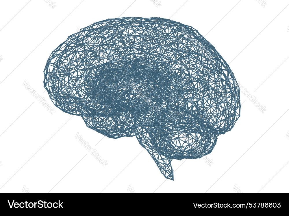 Artificial neural network brain Artificial neural network brain vector image